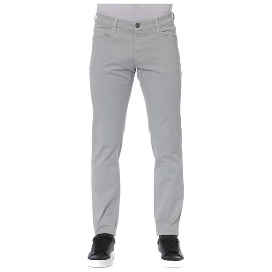 Trussardi Jeans Gray Cotton Men Jeans Trussardi Jeans Dark Gray