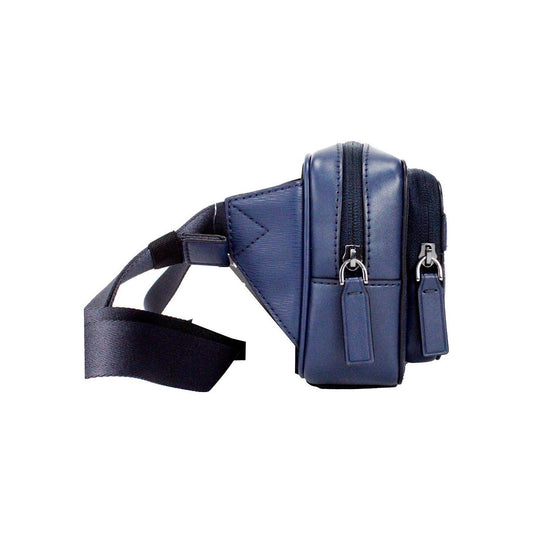 Michael Kors Cooper Small Navy Blue Smooth Leather Double Zip Belt Bag Michael Kors Dark Slate Gray