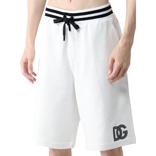 Dolce & Gabbana White Cotton Men Bermuda Short Dolce & Gabbana Light Gray