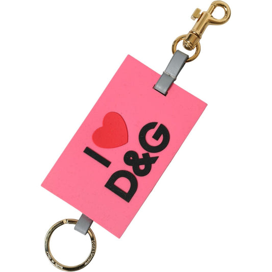 Dolce & Gabbana Chic Trifold Gold & Pink Key Holder Case Dolce & Gabbana Light Coral