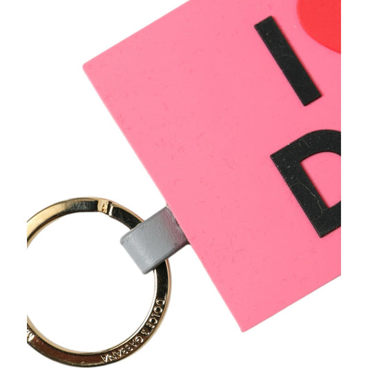 Dolce & Gabbana Chic Trifold Gold & Pink Key Holder Case Dolce & Gabbana Light Coral