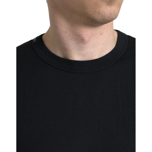 Dolce & Gabbana Elegant Embossed Logo Cotton Tee Dolce & Gabbana Black