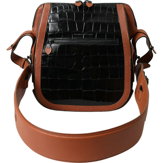Balenciaga Elegant Crocodile Leather Crossbody Bag Balenciaga Rosy Brown