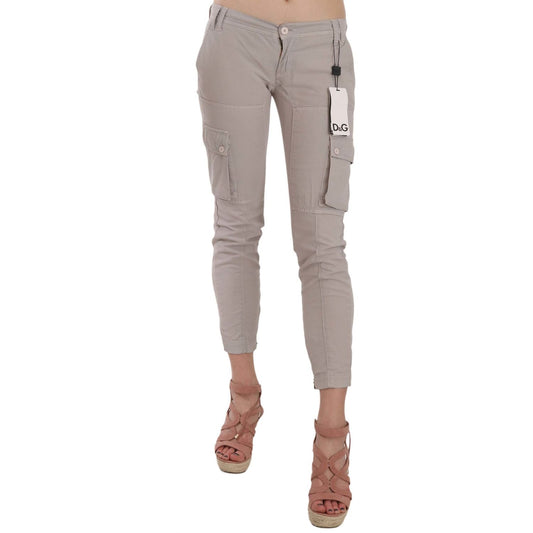 Dolce & Gabbana Chic Khaki Cotton Blend Trousers Dolce & Gabbana Rosy Brown