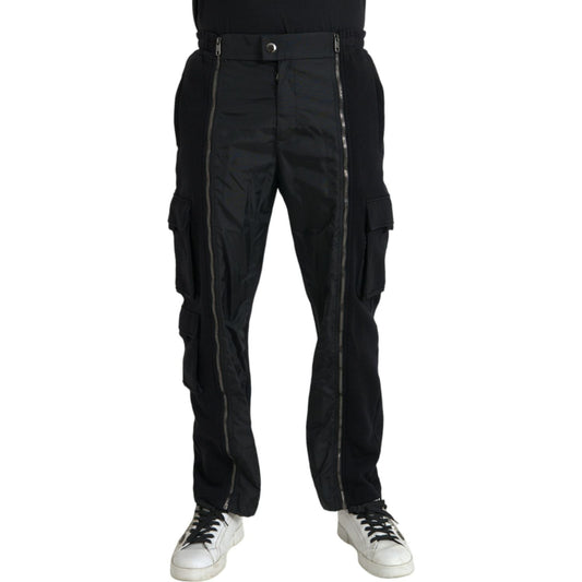 Dolce & Gabbana Black Cotton Blend Skinny Pants Dolce & Gabbana Black