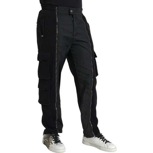 Dolce & Gabbana Black Cotton Blend Skinny Pants Dolce & Gabbana Black
