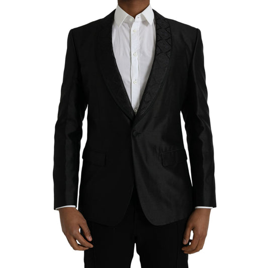 Dolce & Gabbana Black MARTINI Single Breasted Coat Blazer