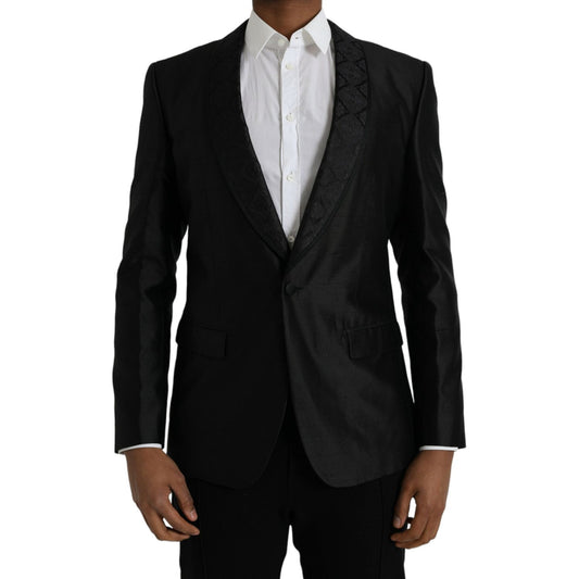 Dolce & Gabbana Black MARTINI Single Breasted Coat Blazer Dolce & Gabbana Black