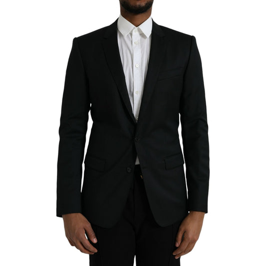 Dolce & Gabbana Black Wool MARTINI Single Breasted Blazer Dolce & Gabbana Black