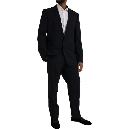 Dolce & Gabbana Blue MARTINI Wool Formal 2 Piece Suit Dolce & Gabbana Black