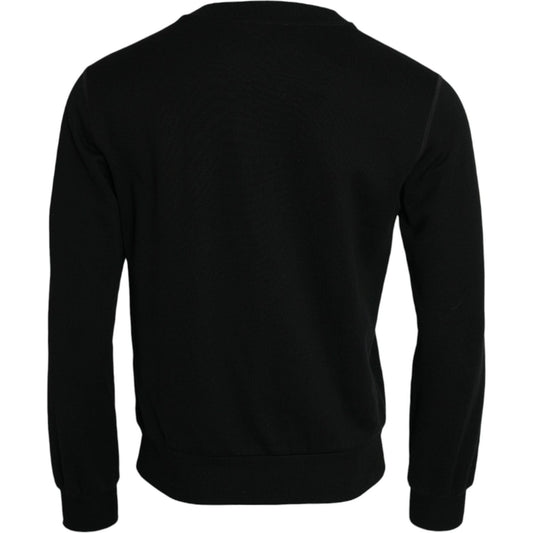 Dolce & Gabbana Black Cotton Long Sleeves Sweatshirt Sweater Dolce & Gabbana Black