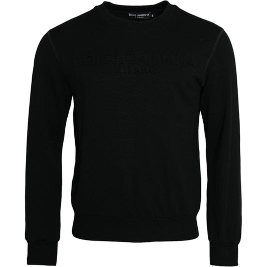 Dolce & Gabbana Black Cotton Long Sleeves Sweatshirt Sweater Dolce & Gabbana Black