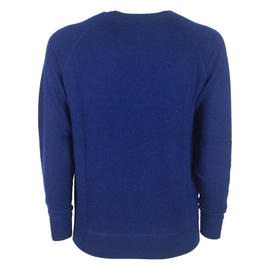 Emilio Romanelli Blue Cashmere Men Sweater Emilio Romanelli Midnight Blue