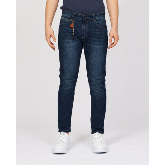 Yes Zee Sleek Blue Cotton Stretch Jeans Yes Zee Light Gray