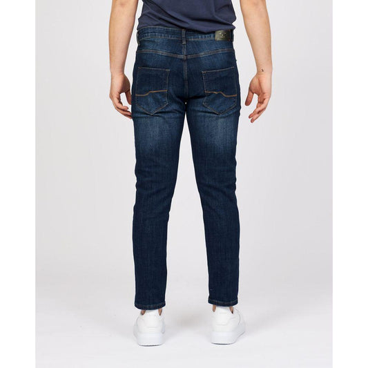 Yes Zee Sleek Blue Cotton Stretch Jeans Yes Zee Dark Slate Gray
