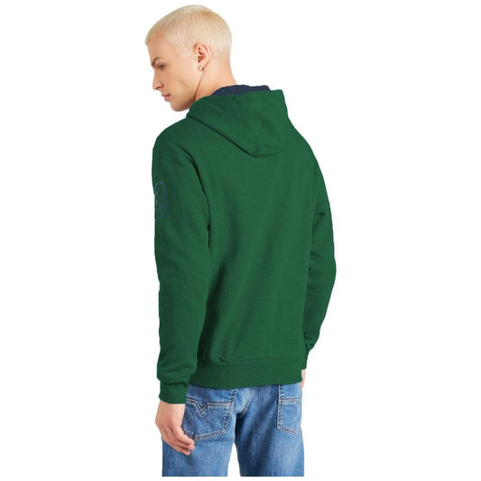 La Martina Elegant Green Hooded Cotton Sweatshirt La Martina Dark Slate Gray