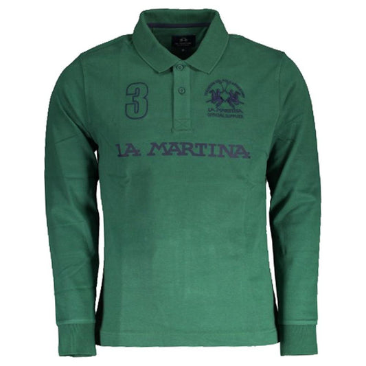 La Martina Elegant Long-Sleeved Jersey Polo La Martina Dark Slate Gray