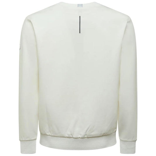 People Of Shibuya Chic White Tech Fabric Crewneck Sweater People Of Shibuya Light Gray