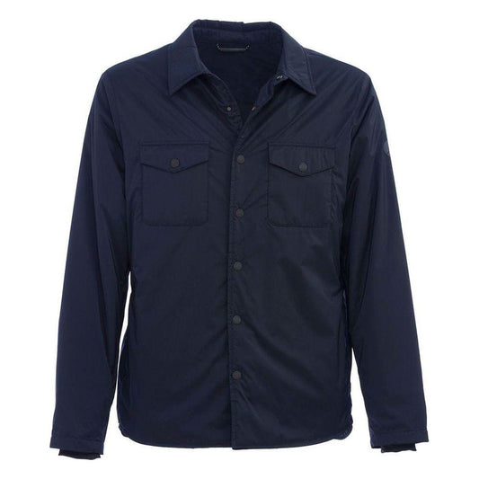 People Of Shibuya Chic Technical Fabric Jacket with Button Closure People Of Shibuya Dark Slate Gray