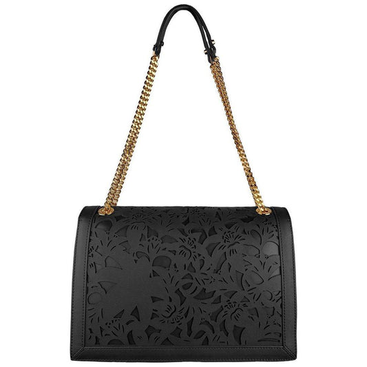 Baldinini Trend Black Calfskin Women Crossbody Bag Baldinini Trend Dark Slate Gray