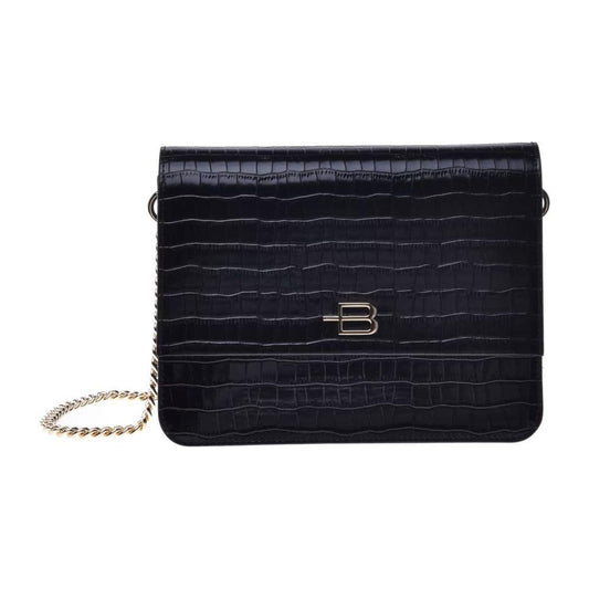 Baldinini Trend Black Calfskin Women Crossbody Bag Baldinini Trend Black