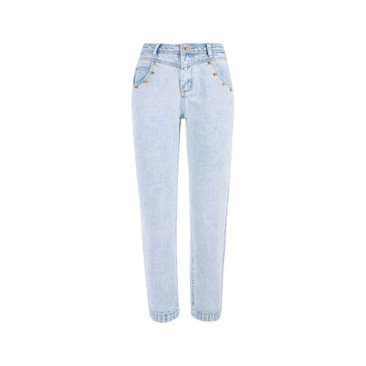 Yes Zee Light Blue Cotton Women Jeans Yes Zee Light Gray