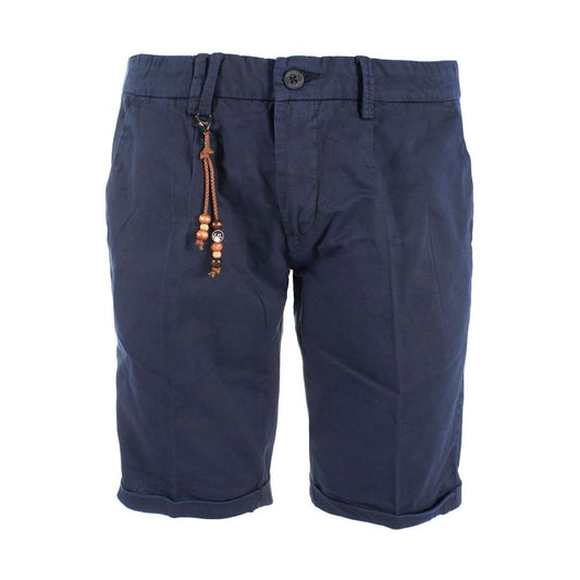 Yes Zee Chic Blue Cotton Blend Bermuda Shorts Yes Zee Dark Slate Gray