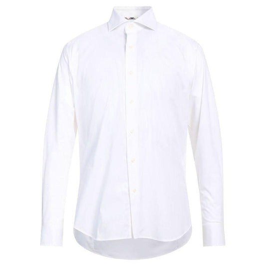 Aquascutum Sophisticated White Cotton Shirt with Embroidered Logo Aquascutum White Smoke