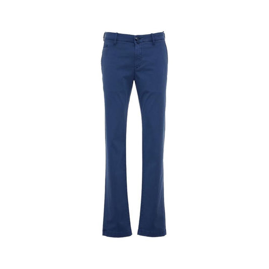 Jacob Cohen Elegant Slim Fit Chino Trousers in Blue Jacob Cohen Dark Slate Gray