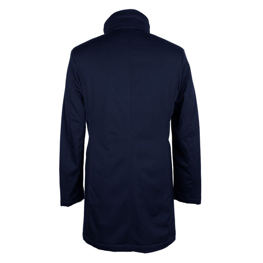 Made in Italy Blue Virgin Wool Men Jacket Made in Italy Black