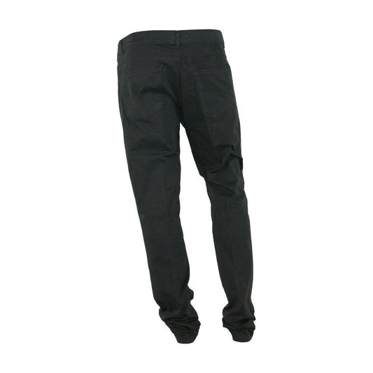 Made in Italy Elegant Summer Black Cotton Trousers Made in Italy Dark Slate Gray