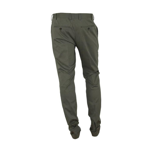 Made in Italy Elegant Green Summer Trousers for Men Made in Italy Dark Slate Gray