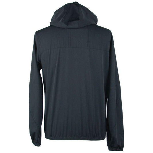 Emilio Romanelli Sleek Hooded Full Zip Jacket in Black Emilio Romanelli Dark Slate Gray