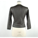 Emilio Romanelli Black Leather Women Jacket Emilio Romanelli Beige