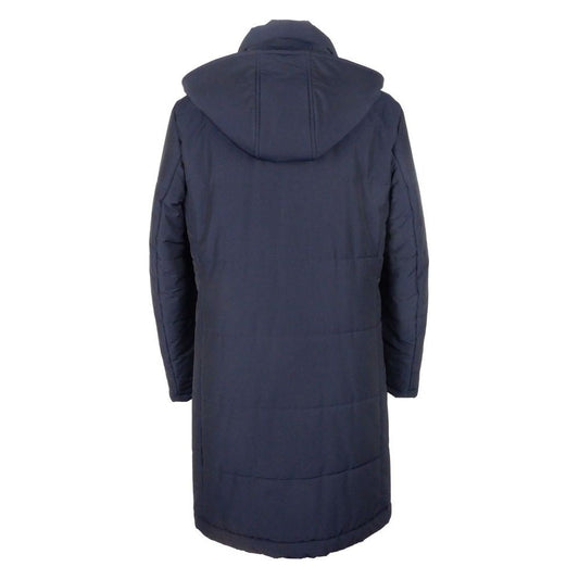 Made in Italy Blue Wool Men Raincoat Made in Italy Dark Slate Gray