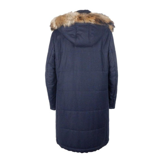 Made in Italy Blue Wool Men's Raincoat Made in Italy Dark Slate Gray