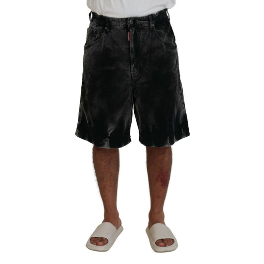 Dsquared² Gray Cotton Corduroy Bermuda Shorts