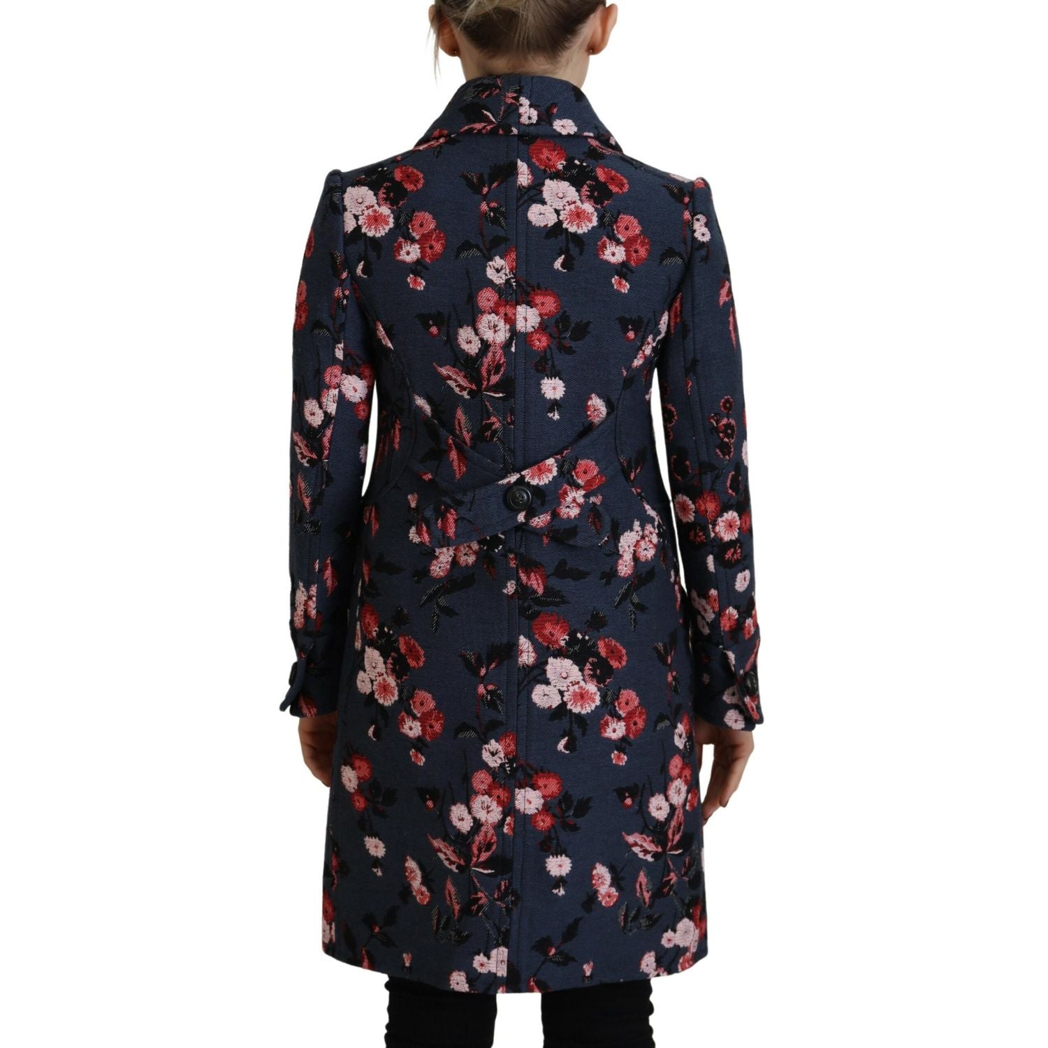 Dsquared² Multicolor Printed Women Long Coat Blazer Jacket