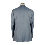 Emilio Romanelli Light Blue Wool Men Blazer Emilio Romanelli Slate Gray