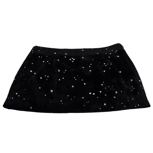 Dsquared² Black Embellished Mid Waist A-line Mini Skirt