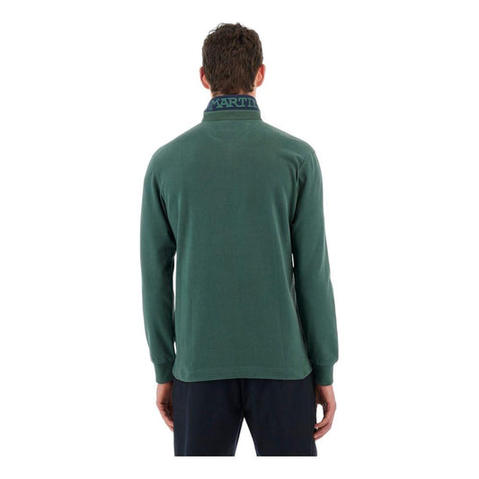 La Martina Green Cotton Polo Shirt La Martina Dark Slate Gray