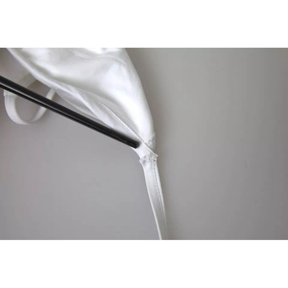 Dolce & Gabbana White Nylon Stretch Swimwear Top Bikini