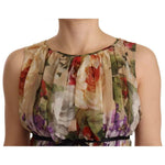Dolce & Gabbana Beige Floral Sleeveless Round Neck Mini Dress DR28275-36