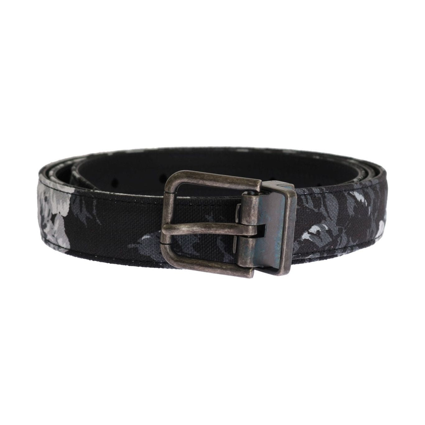 Dolce & Gabbana Black Cayman Linen Leather Belt