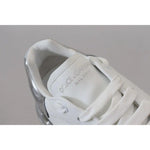 Dolce & Gabbana White Silver Leather Daymaster Sneakers Shoes LA10077-39
