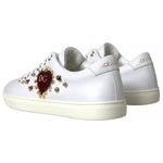 Dolce & Gabbana White Portofino Sacred Heart Sneakers Women Shoes LA10835-35/35.5