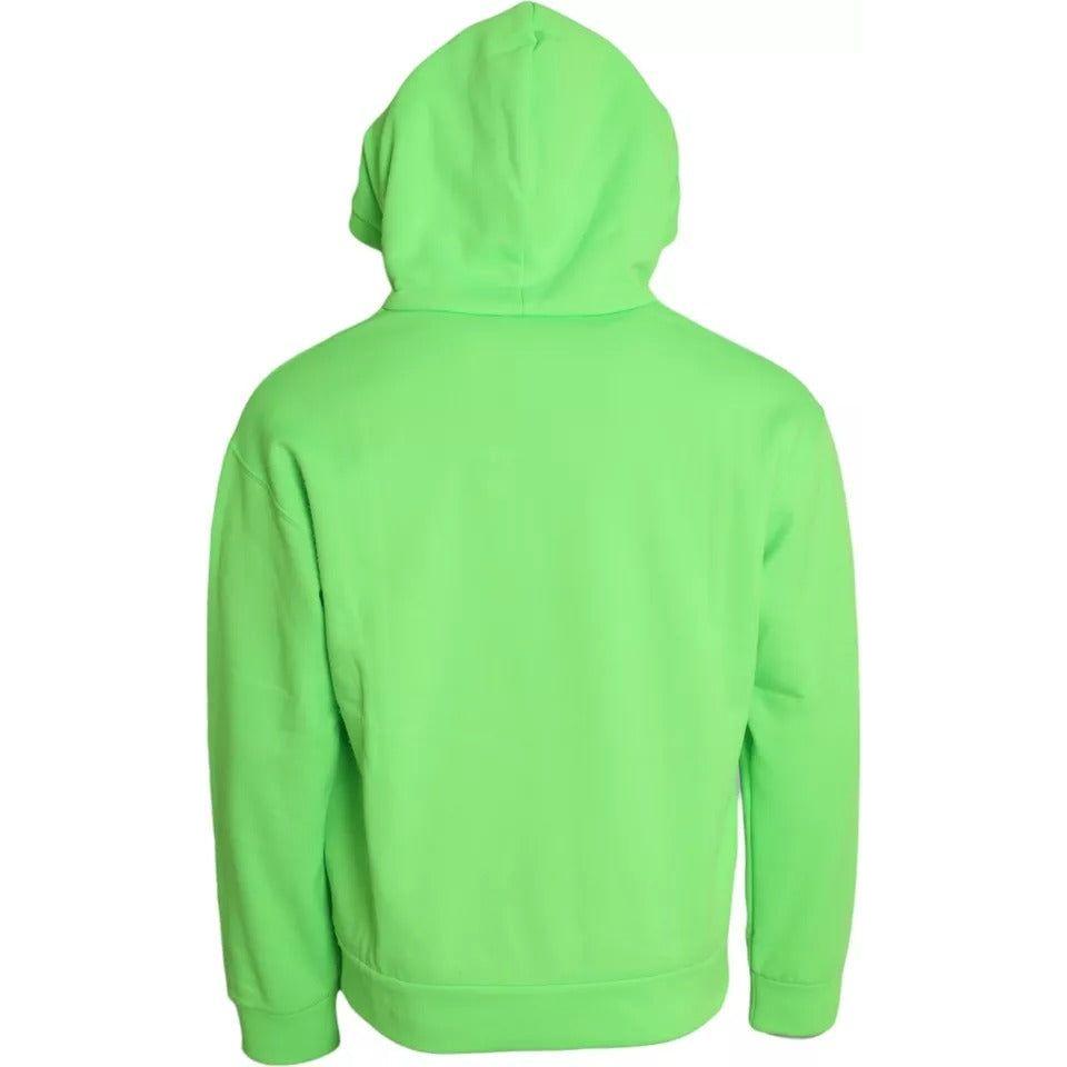 Dolce & Gabbana Neon Green Logo Pullover Hooded Sweatshirt Sweater TSH85067-46