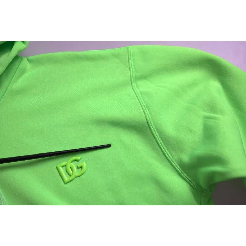 Dolce & Gabbana Neon Green Logo Pullover Hooded Sweatshirt Sweater TSH85067-46