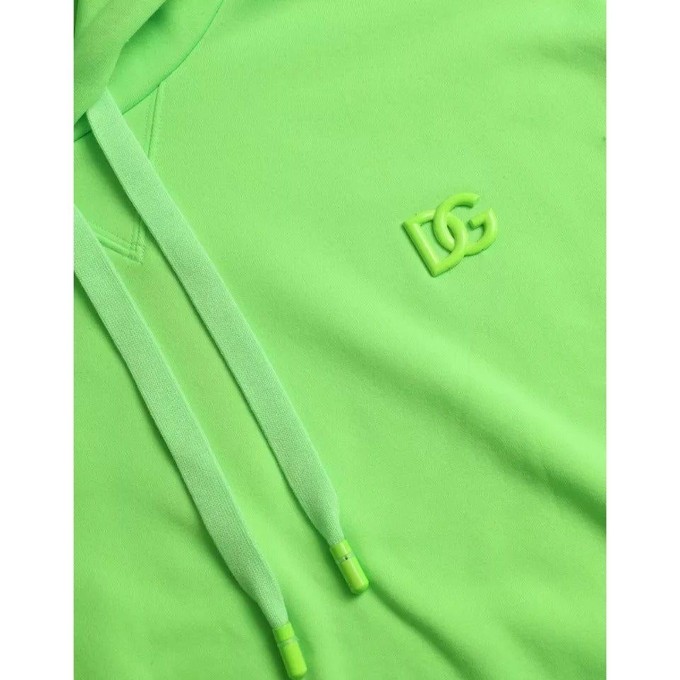 Dolce & Gabbana Neon Green Logo Pullover Hooded Sweatshirt Sweater TSH85067-46