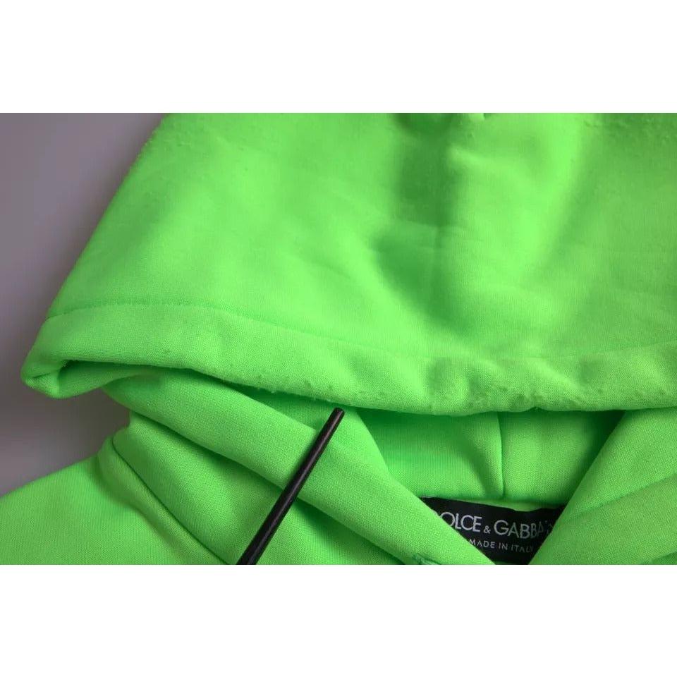 Dolce & Gabbana Neon Green Logo Pullover Hooded Sweatshirt Sweater TSH85067-46